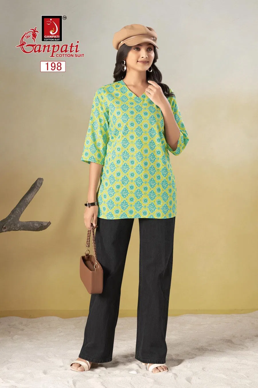 Ganpati Tarana Vol 2 Casual Wear Cotton Printed Short Tops Wholesale In India